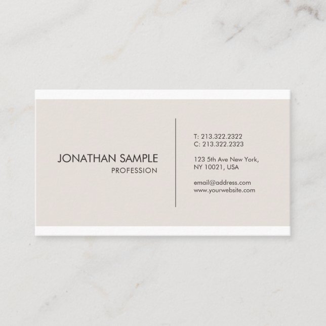 Moderne elegante minimalistische Grafikdesign-Tren Visitenkarte (Vorderseite)