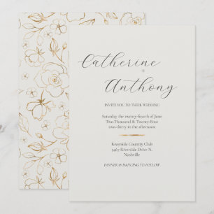 Moderne Elegante Minimalistische Hochzeit der Gold Einladung