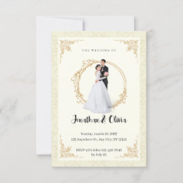 Moderne, elegante Minimalistische Hochzeit Einladung