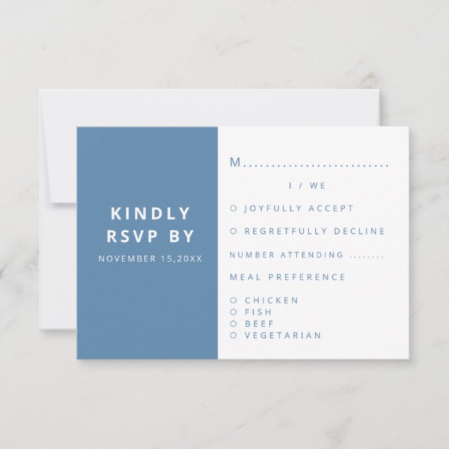 Moderne Elegante Minimalistische Hochzeit von Dust RSVP Karte (Vorderseite)