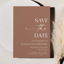 Moderne elegante Minimalistische Mocha Mousse Wedd