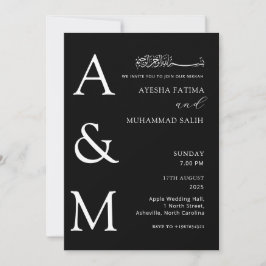 Moderne elegante Minimalistische Nikkah-Hochzeit Einladung