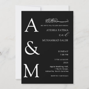 Moderne elegante Minimalistische Nikkah-Hochzeit Einladung