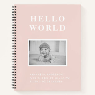 Moderne elegante minimalistische pastellrosa Baby Notizbuch
