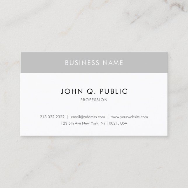 Moderne Elegante Minimalistische Personalisierte E Visitenkarte (Vorderseite)