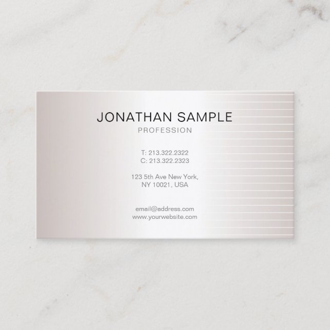 Moderne Elegante Minimalistische Schlichte Imitate Visitenkarte (Vorderseite)