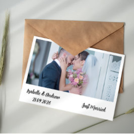 Moderne, elegante Minimalistische Script-Foto-Hoch Mitteilungskarte