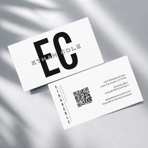 Moderne elegante minimalistische Typografie QR-Cod Visitenkarte