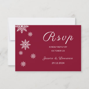 Moderne, elegante Minimalistische Winterhochzeit RSVP Karte