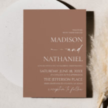 Moderne elegante Mocha Mousse Brown Wedding