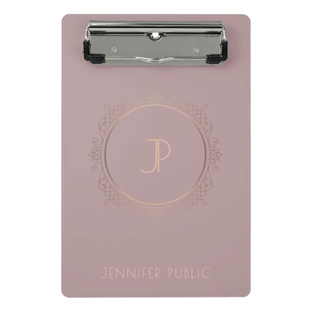 Moderne Elegante Moderne Mit Monogramm Vorlage Mini Klemmbrett (Vorderseite)