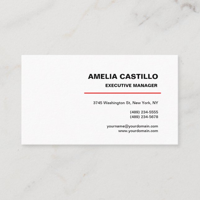 Moderne Elegante Moderne Moderne Minimalistisch Visitenkarte (Vorderseite)