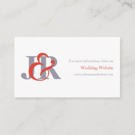 Moderne, elegante Mongram Wedding Website Card Begleitkarte
