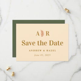 Moderne elegante Monogram Boho Wedding Save The Date