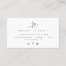 Moderne elegante Monogram Dusty Blue Butterfly