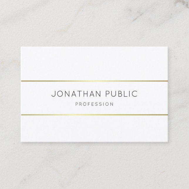 Moderne elegante Monogram Gold White Template Visitenkarte (Vorderseite)