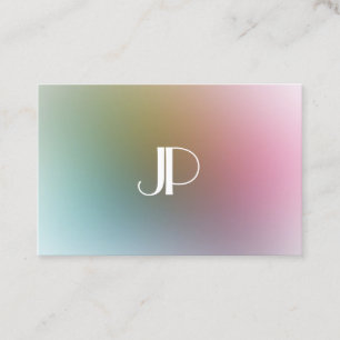 Moderne elegante Monogram Luxury Trendy Colorful Visitenkarte