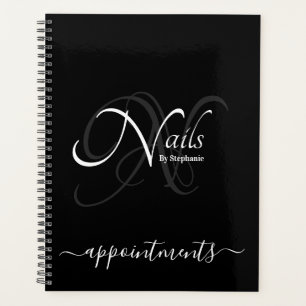 Moderne elegante Monogram Name Nail Artist Appt Planer
