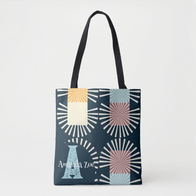 Moderne elegante Monogram Tote Bag Tasche (Vorderseite)
