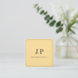Moderne, elegante Monogram-Vorlage Luxe Glamour Go Quadratische Visitenkarte