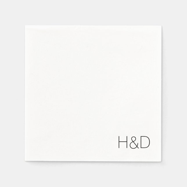 Moderne, elegante Monogram Wedding Simple Serviette (Vorderseite)