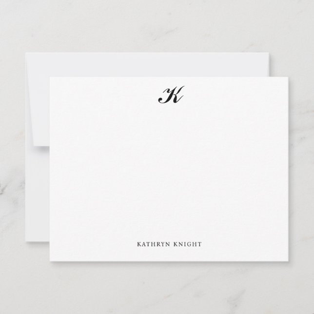 Moderne, elegante Monogramm-Berufliche Note Card Mitteilungskarte (Vorderseite)