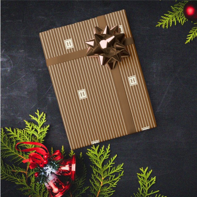Moderne elegante Monogramm Geschenkpapier (Modern Elegant Monogram Wrapping Paper)