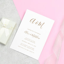 Moderne, elegante Monogramm-Goldhochzeit