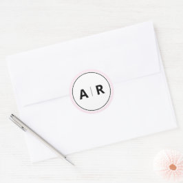 Moderne, elegante Monogramm-Hochzeit Runder Aufkleber