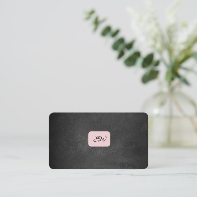 Moderne elegante monogrammierte Visitenkarten mit  Visitenkarte (Stehend Vorderseite)