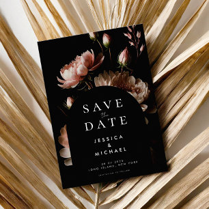 Moderne elegante Moody Minimalistische Hochzeit Save The Date