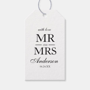 Moderne Elegante Mr. and Mrs Wedding WB Geschenkanhänger