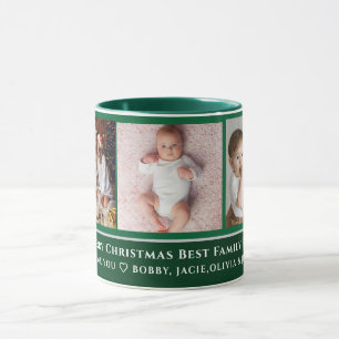 Moderne, elegante Multi-Foto-Familie frohe Weihnac Tasse