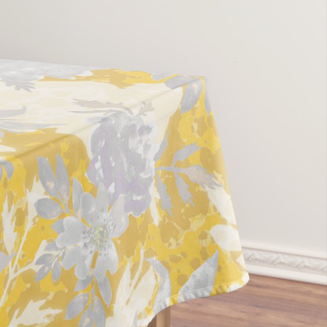 Moderne Elegante Mustard Yellow Marigold Blume Tischdecke (Beispiel)