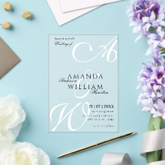 Moderne elegante Namen Schrift Hochzeit Acryleinladungen