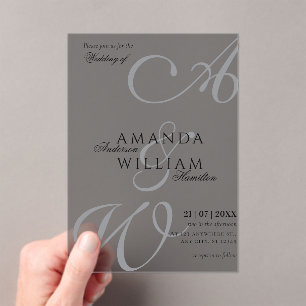 Moderne Elegante Names Script Foto Hochzeit Acryleinladungen
