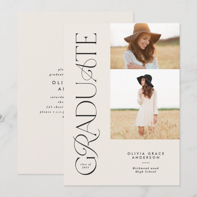 Moderne, elegante Naturtypografie-MultiFoto (Vorne/Hinten)