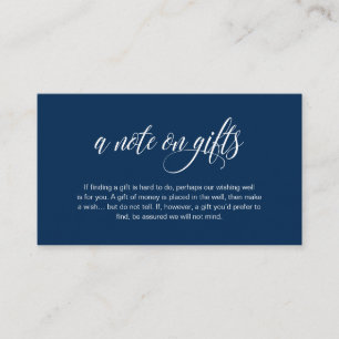 Moderne Elegante, Navy Blue Schriftart, Eine Note Begleitkarte