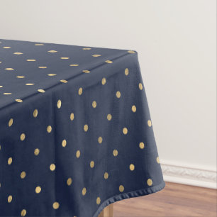 Moderne elegante Navyblau-goldene Tupfen Tischdecke