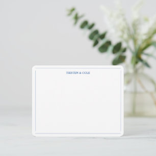 Moderne elegante navyblaue weiße personalisierte mitteilungskarte