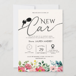 Moderne elegante neue Autokaufparty Einladung