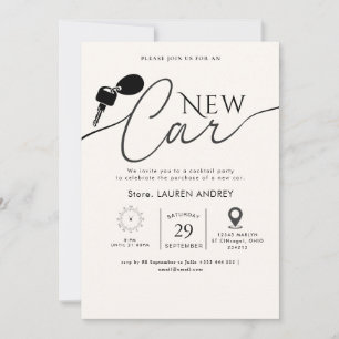 Moderne elegante neue Autokaufparty Einladung