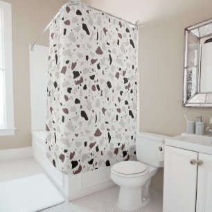 Moderne, elegante, neutrale Terrazzo Naturschönhe Duschvorhang