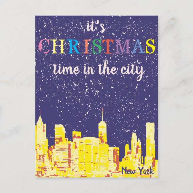 Moderne elegante New Yorker Skyline Grußkarte Postkarte (Vorderseite)