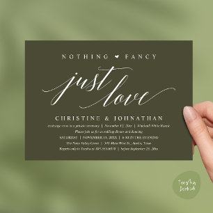 Moderne elegante Nichts Fancy, nur Liebe, Empfang Einladung