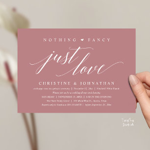 Moderne elegante Nichts Fancy, nur Liebe, Empfang Einladung