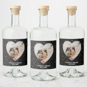 Moderne Elegante Niedliche Hochzeit im Whimsical H Alkoholflaschenetikett