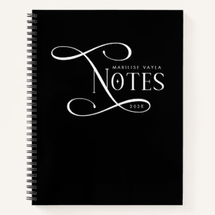 Moderne elegante Notizen Personalisiert Schwarz We Notizbuch