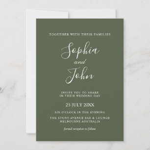 Moderne elegante Olive Green Wedding Einladung