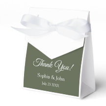 Moderne elegante Oliven-grüne Hochzeitsgeschenkbox
